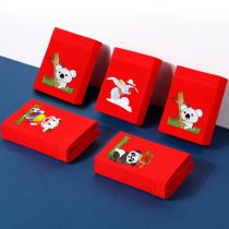 Big red underwear mens pure cotton boxer modal ice silk wedding year of the ox breathable natal year boxer underwear