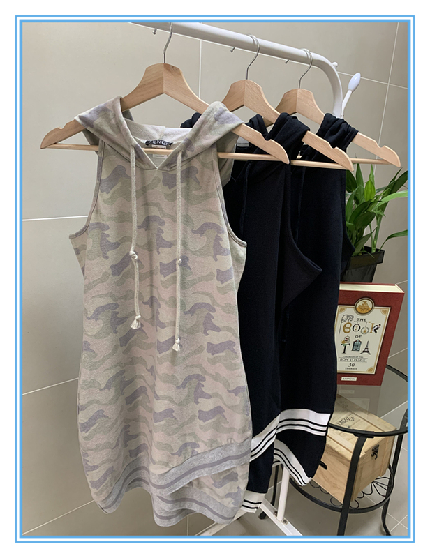 Xia Xixi's Store Offers Free Shipping for Orders over 55. European and American Style Sleeveless Hooded Sweatshirt Style Terry Cotton Dress, Bodycon Skirt