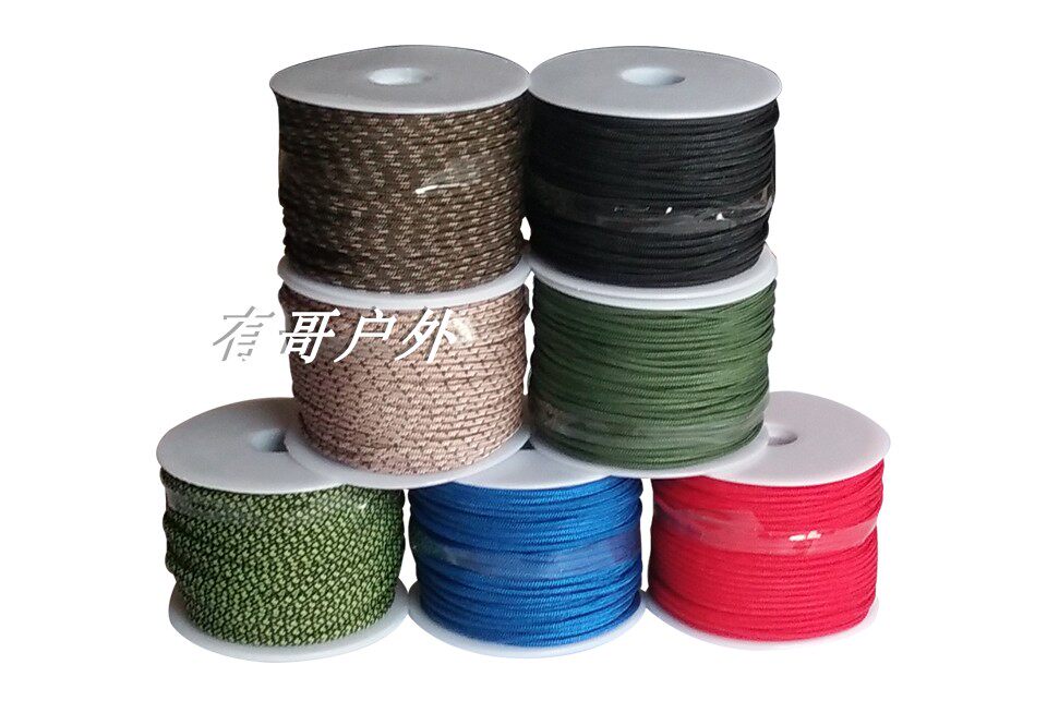Three core rope 2MM umbrella rope 50m 164FT tent rope tied braided bracelet belt belt Dog chain