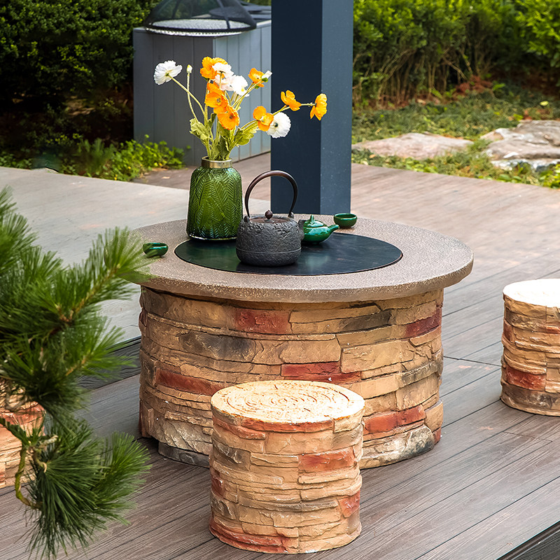 Barbecue Grill Outdoor Cast Iron Fire Basin Barbecue Table Courtyard Grill Fire Oven Home Oven Stove Burning Charcoal Chamber Toasted Fire Basin