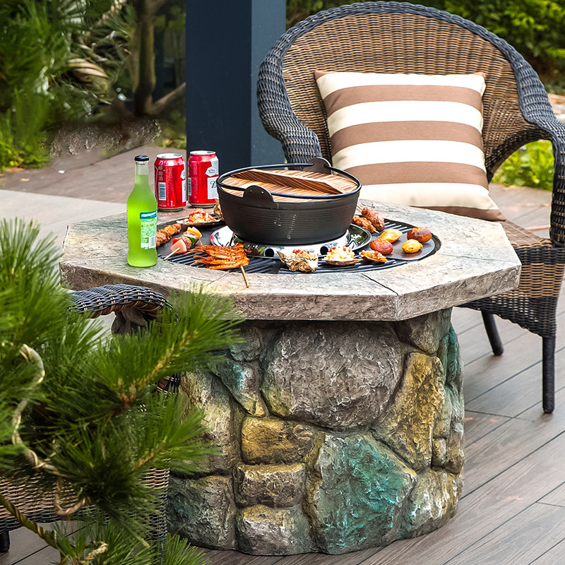 Barbecue Grill Outdoor Barbecue Grill Home Grilled Stove Fire Basin Barbecue Table Outdoor Carbon Fire Table Family Patio Grill Fire Oven