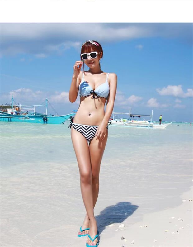 Bộ ngực thép nhỏ mới của Hàn Quốc tập hợp bộ bikini tam giác nữ màu đen gợi cảm đi biển phù hợp với đồ bơi set đồ đôi đi biển