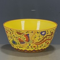Antique porcelain supplies old goods Zhenpin Daming Chenghua year yellow glaze bucket color phoenix pattern master cup teacup
