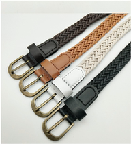 Clothes all gaggle retro waxed rope woven belt pu ancient bronze alloy needle buckle fashion handwoven lady belt
