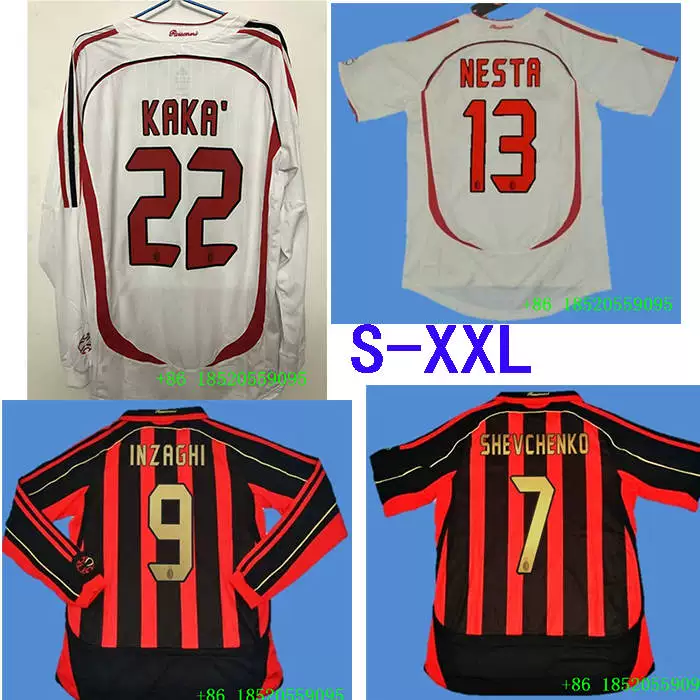 [06-07 ac milan home away vintage retro 22 KAKA PIRLO INZAGHI]