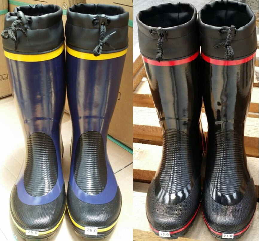 WA-4 exported to Japan original single black and blue 2 colors into the mouth guard type sweat-absorbing men's rubber rain boots factory direct sale