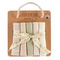 5-pack baby organic colored cotton small square towel without printing and dyeing baby face wipe nose handkerchief baby cotton saliva towel