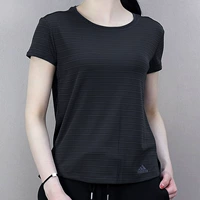 Adidas, весенняя спортивная футболка для тренировок с круглым воротником, 2019, тренд сезона, короткий рукав