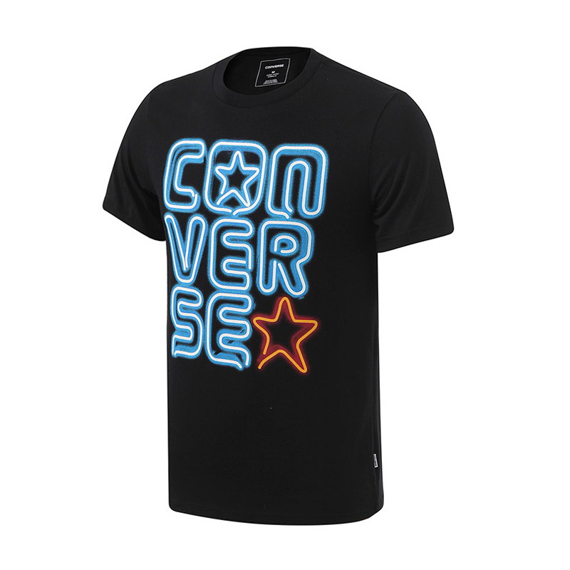 Converse áo thun nam mùa hè cổ điển LOGO phần cổ tròn thoáng khí nam giản dị thể thao tay ngắn 10003450-A01 áo thun the thao nữ