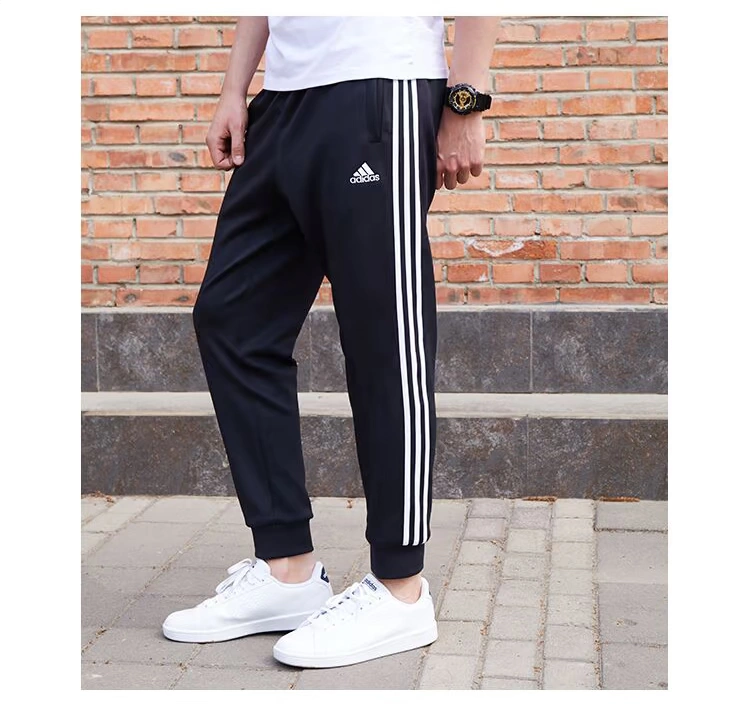 Quần thể thao nam mới của Adidas đóng quần lỏng lẻo đan chạy thể dục quần thể thao 