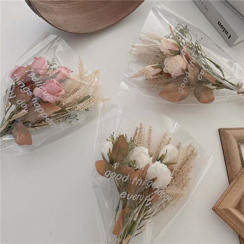 Korea ins decorative fake flower bouquet simulation rose grain burn dry photo props holding flowers
