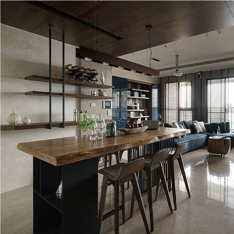 Solid wood bar living room partition bar table home bar restaurant cafe kitchen wall table high table custom-made
