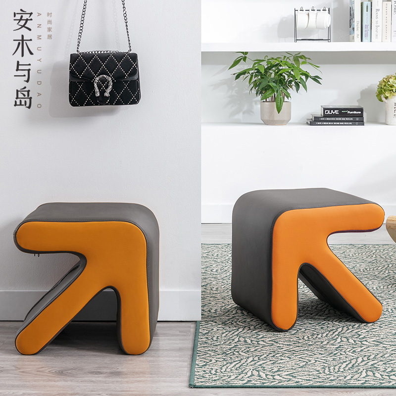 Creative Home Bench Children Tea Table Bench Living-room Leather Sit Mound Brief short stool Practical arrow stool Fashion Small Stool