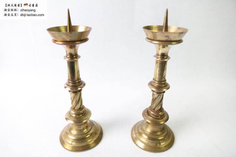 (rare in Germany) 1900 All-copper baroque style antique old candlestick suit Western genuine collections