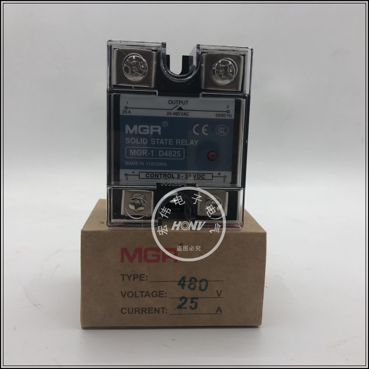 Megel Single Phase Solid-state Relay 220V SSR MGR-1 D4825 25A DC Control AC DC-AC