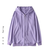 Ретро цветная толстовка с капюшоном с капюшоном с молнией, европейский стиль, оверсайз, свободный крой