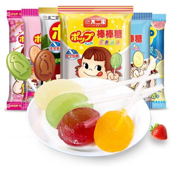 Fujia lollipops 8 bags of fruit milk multi-flavored lollipops children's candy leisure snacks