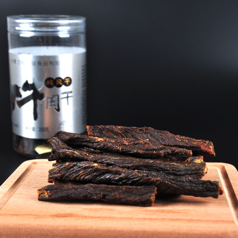 Full-dry hand ripping air-dried beef jerky dry strips Tgan dry 250g barrels to fit Inner Mongolia Zero food production