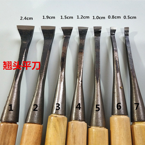 Dongyang carving tool wood carving hand-made wood carving knife machete clear bottom knife wood carving knife blanking knife warping head flat knife grinding well