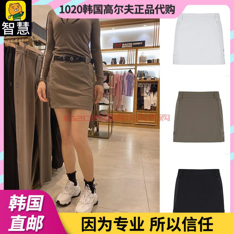 Korean MASTER BUNNY golf dress women 21 autumn pleated stitching zipper pocket sports skirt