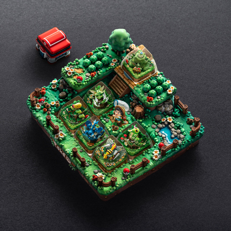 【Zd】S-Craft Pokémon Verdant Patch Green Fields Series Imported Personalized Resin Keycaps 【Zd】S-Craft Pokémon Verdant Patch Green Fields Series Imported Personalized Resin Keycaps