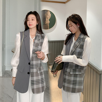 Suit vest female long 2021 New English style professional suit horse clip female Small coat