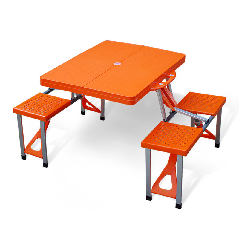 MFREE outdoor folding table and chair Aluminum alloy field portable folding one-piece table and chair set