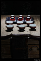 Jingdezhen hand-drawn billet raw ore grinding Lang Hong glaze tea cup master cup produced by Roger Wei Crystal mouth-to-mouth drawing