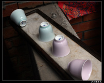 Inside and outside the same glazed Tianqing powder Red Admiralty Cup Kuang Foothills Jingdezhen handpulled adobe high temperature color glazed tea tea drinking cup