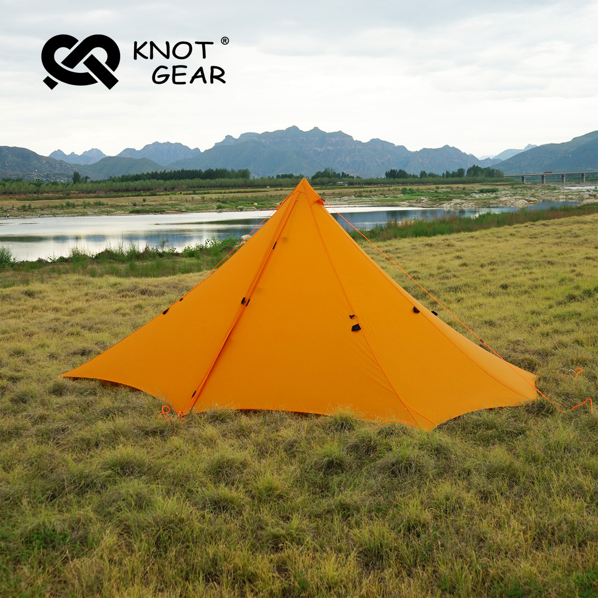 knot Khufu 1-2-4-8 people eight-sided pyramid tent outdoor mountaineering camping weatherproof and rain-coated silicon tent
