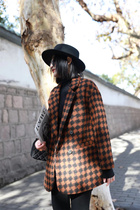 European Station 2022 Winter Plaid Suit Color Matching Pocket Button Plus Cotton Suit Straight Western-style Wool Coat Women