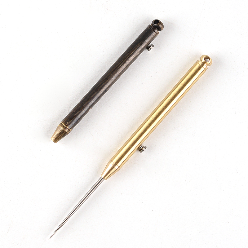 Brass portable multifunction spring telescopic toothpick male and female body male anti-wolf weapon titanium alloy toothpick