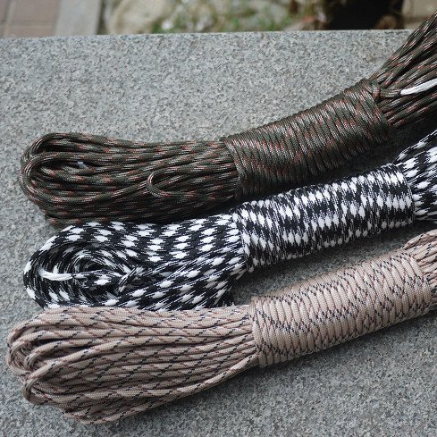 Bundle 7 core 31 meters military regulation 550 standard nylon parachute rope parachute rope life saving outdoor escape rope