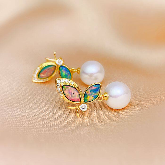 Australian Europin 18k Australian Europoakoya Seawater Ear Pin with pearl