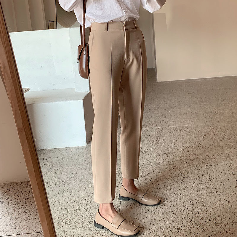 2022 Spring Summer New High-end Western Pants Women Career Women 90% Pants High Waist Pro Straight Cylinder Pants West Dress Pants Women Summer