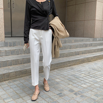 Pants children 2022 new spring summer white occupations 90% Western Pants Straight Barrel High Waist Display Slim Smoke Tubes Pants Casual Pants