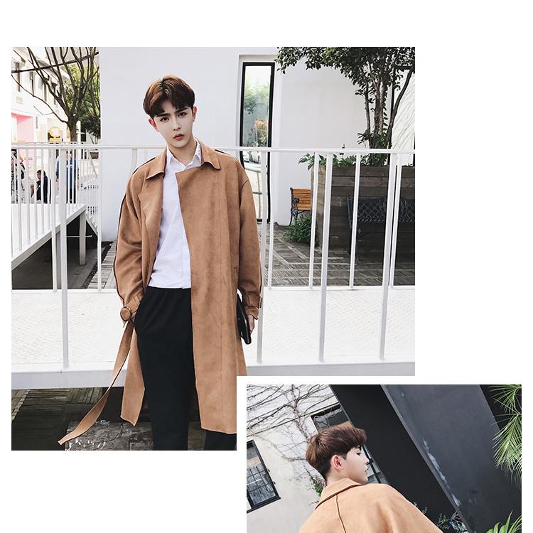 Áo khoác dài nam áo khoác nam Hàn Quốc bf ulzzang Anh đẹp trai Nhật Bản retro áo khoác da lộn áo khoác nam hàng hiệu