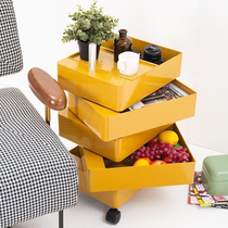 Rotating storage cabinet movable bedside cabinet ins side cabinet simple Nordic locker Net red cosmetics locker