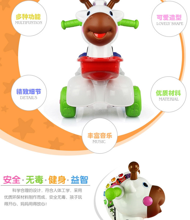 Xe đẩy trẻ em 6-18 tháng Walker Xe đạp đa chức năng Xe tay ga cho trẻ em Đồ chơi trẻ em xe tập đi tròn