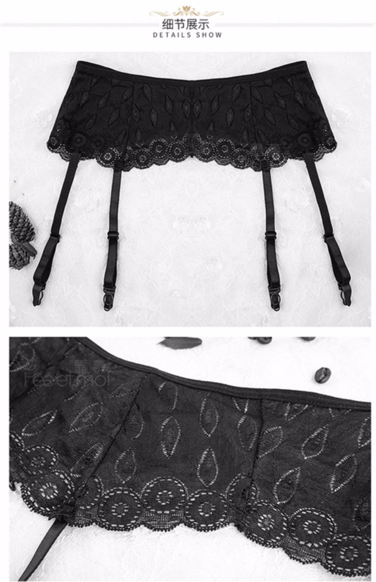 Envy garter sexy cám dỗ thời trang ren treo đồ lót gợi cảm cao gót màu đen vớ lụa đặt nịt tất
