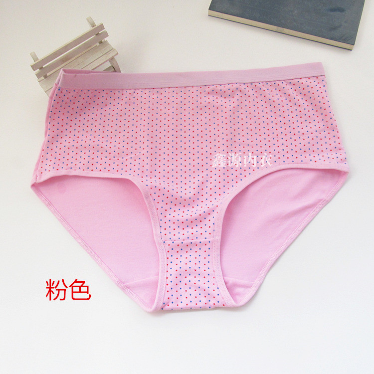 Quần lửng cạp cao cộng với quần lửng nữ size lớn Chất liệu cotton cạp cao 100% cotton trung và bà mẹ già tóm tắt màu đỏ quần áo lót