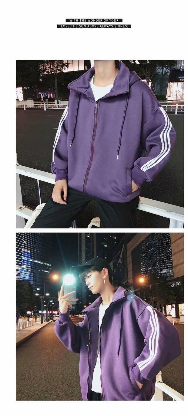 Cộng với áo len dày nhung nam trùm đầu mùa đông áo khoác cardigan áo hoodie lỏng phiên bản Hàn Quốc theo xu hướng giữ ấm XL hoodie màu be