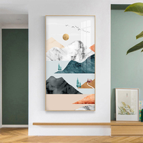 Nordic style entry porch decorative painting landscape abstract painting light luxury simple crystal porcelain living room corridor high-definition mural
