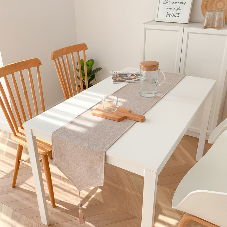 Modern Chinese Zen Dining Table Cotton Linen Table Flag Pure Color Tea Table TV Cabinet Table Buxuan Guan Bed Flag Tea Daub Nordic