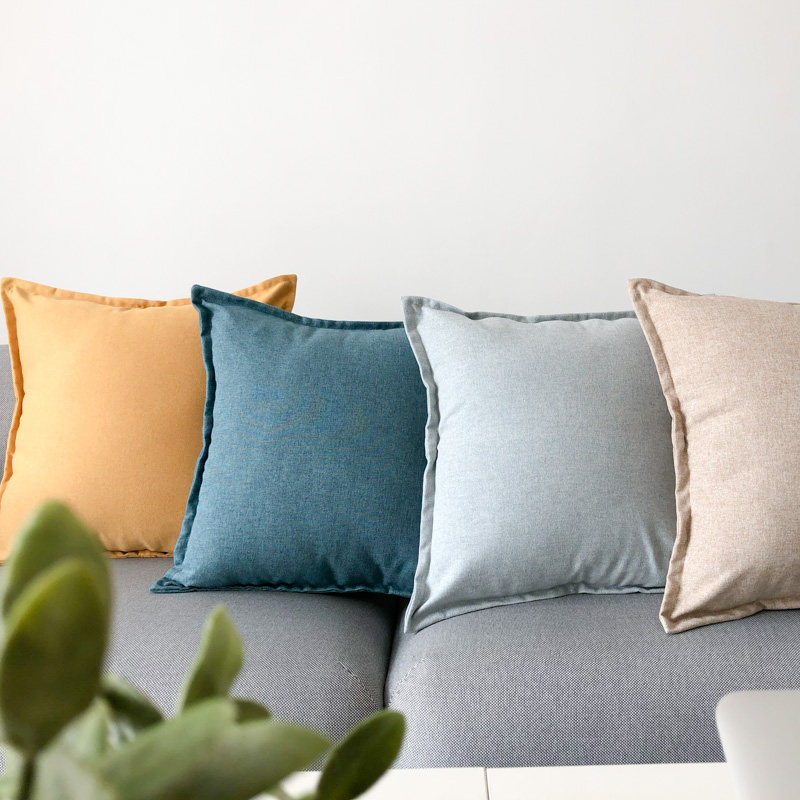 Simple Modern Pillow Cushion Cover Living Room Sofa Back Office Car Fabric Waist Pillow Nordic Pillow Core