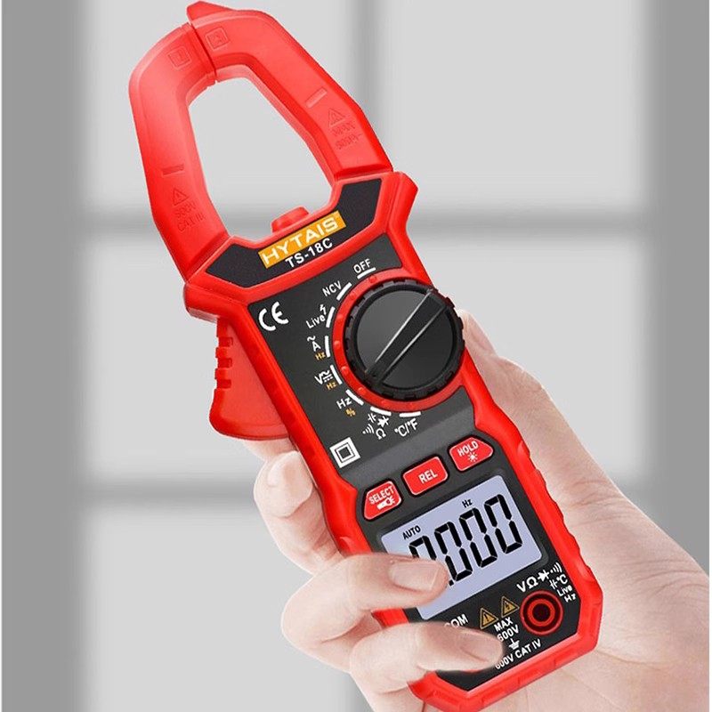 High-precision anti-burning digital clamp current multimeter portable clamp universal meter AC and DC voice broadcast TS18