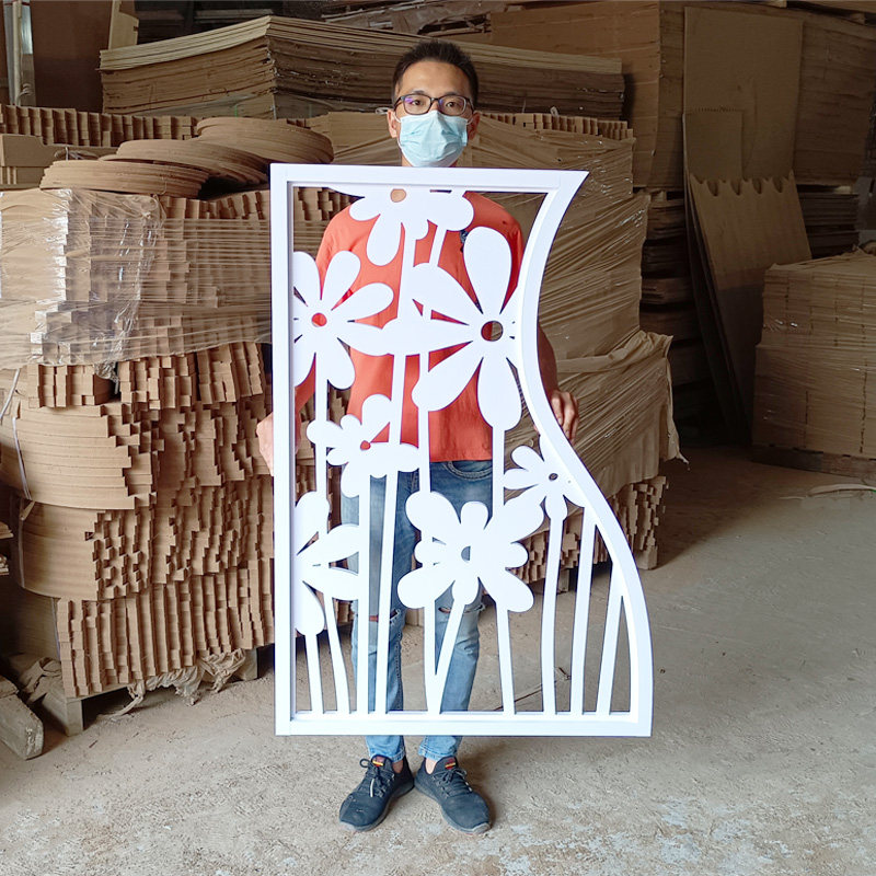 Hollow partition carved board decoration European-style custom living room PVC ceiling background wall lattice porch screen wood carving