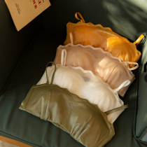 Under the boots strapless mesh bra summer small chest gathering underwear girls bra cotton breathable and comfortable chest