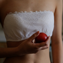 Under the boots strapless girl lace underwear non-slip summer thin with steel ring small chest bra