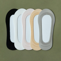 Under the boots plain wavy shallow socks non-slip silicone invisible boat Socks Ice Silk material sweat absorption breathable summer socks women